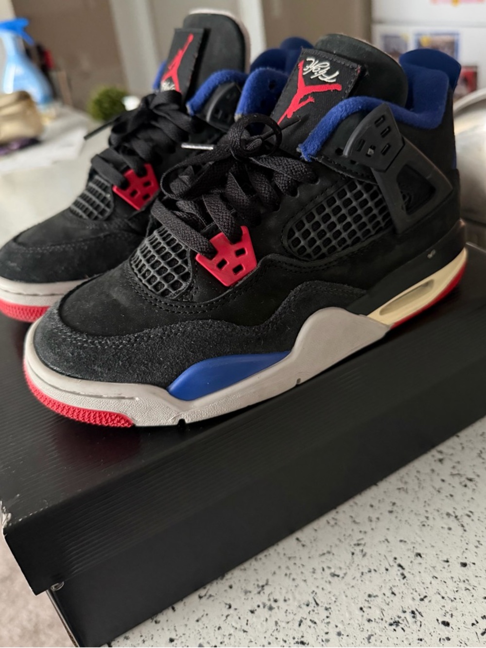 Jordan Kids Black, Red & Blue Retro Basketball Sneakers